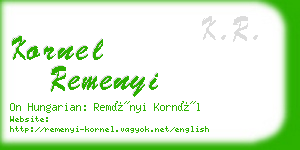 kornel remenyi business card